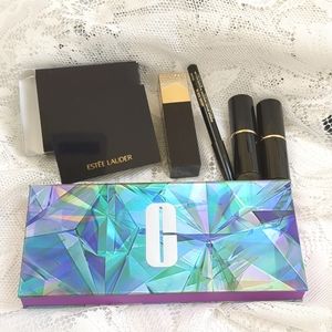 Makeup Bundle 6 PCS Clinique Pallette Estee Lauder Eyeshadow Quad 3 Lip 1 Liner